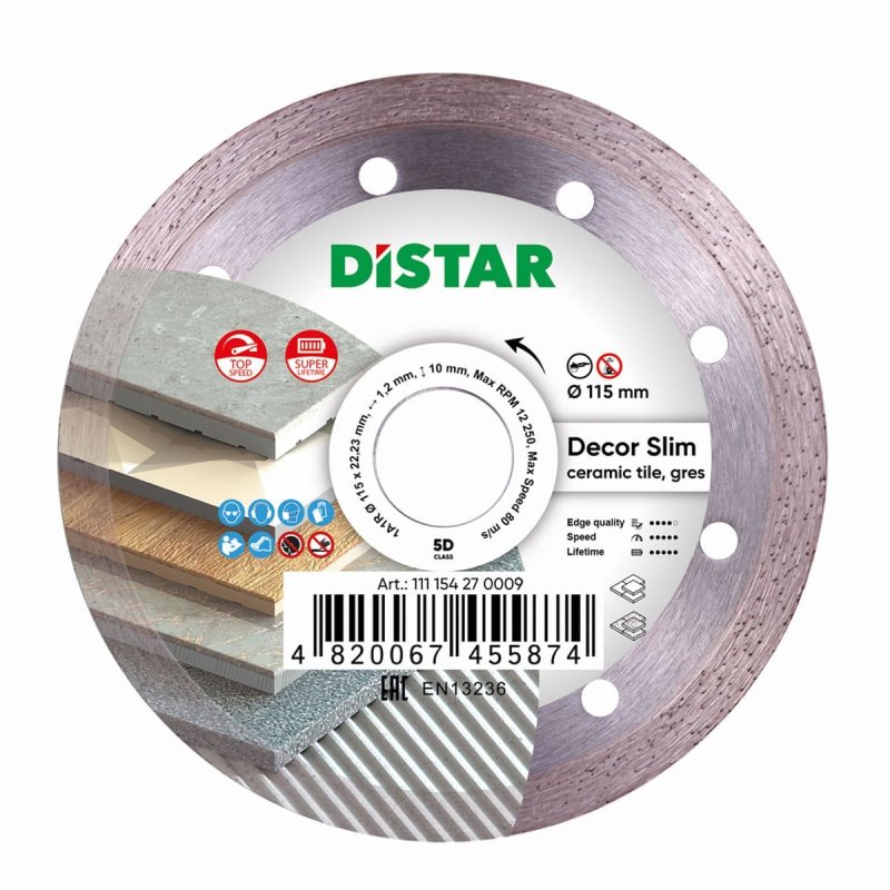 Diamentowa tarcza tnąca 1A1R 115 Decor Slim