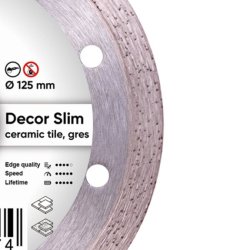 Diamentowa tarcza tnąca 1A1R 125 Decor Slim