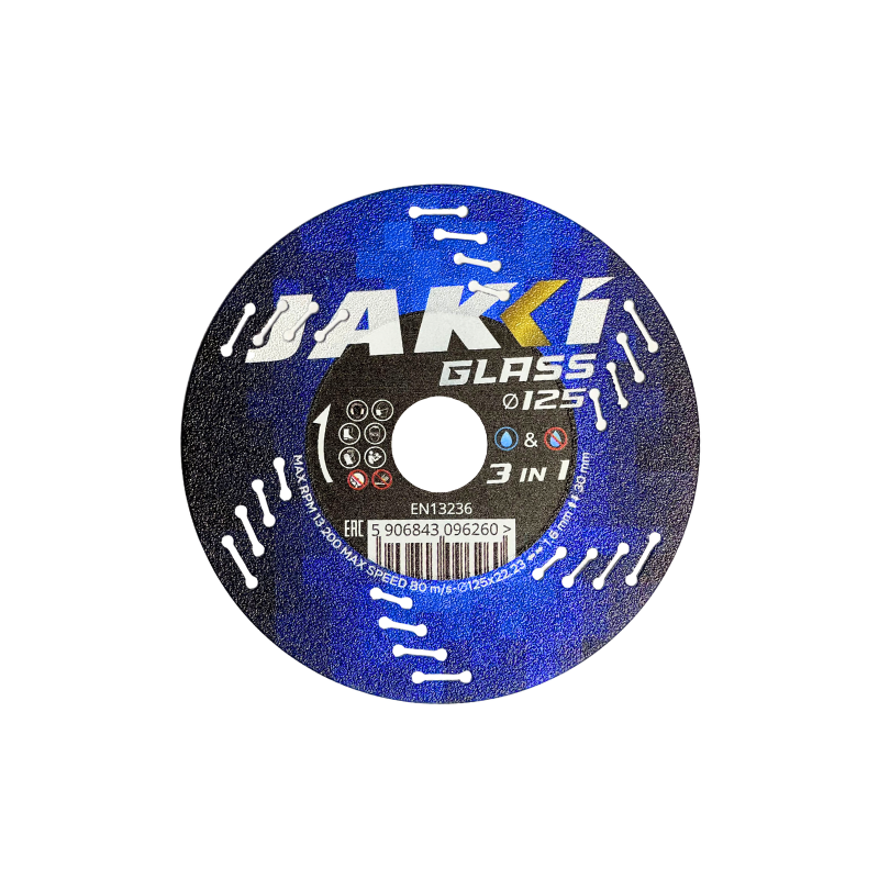 JAKKI GLASS Ø125x1,6x30x22,23 TARCZA DIAMENTOWA 3w1