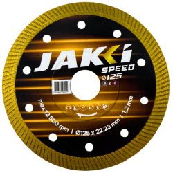 JAKKI SPEED Ø125x1,2x22,23 TARCZA DIAMENTOWA