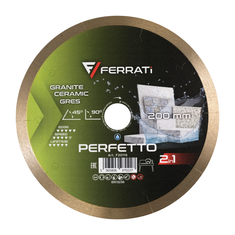Tarcza diamentowa tnąca 2in1 200mm PERFETTO