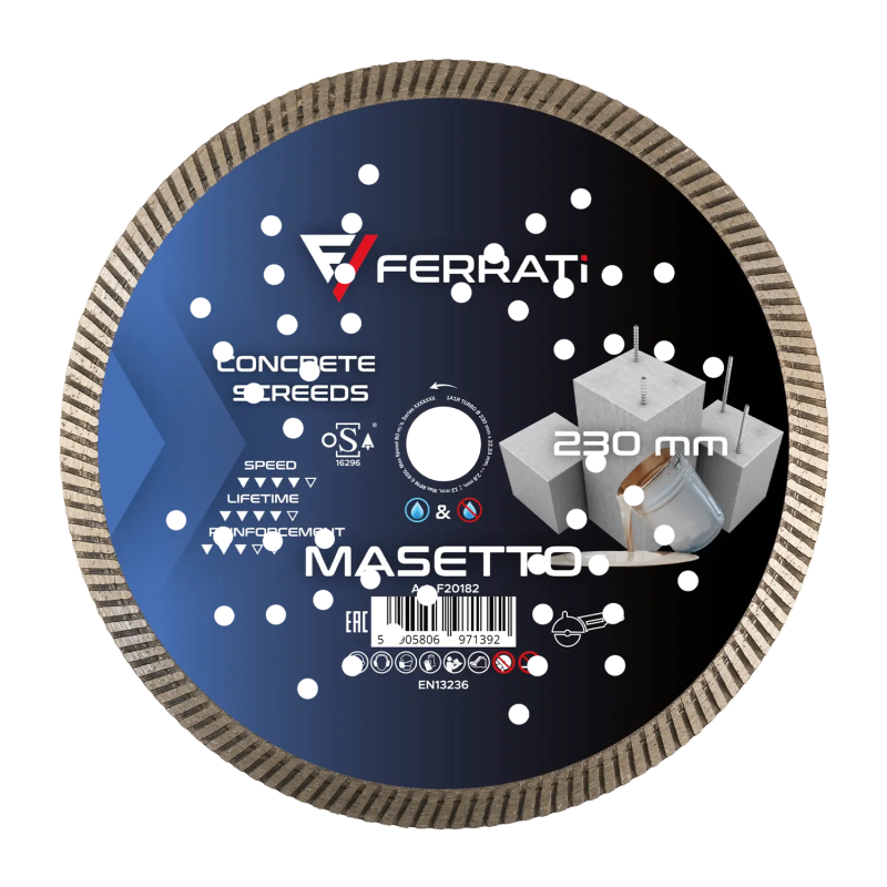 Tarcza diamentowa tnąca TURBO 230mm MASETTO