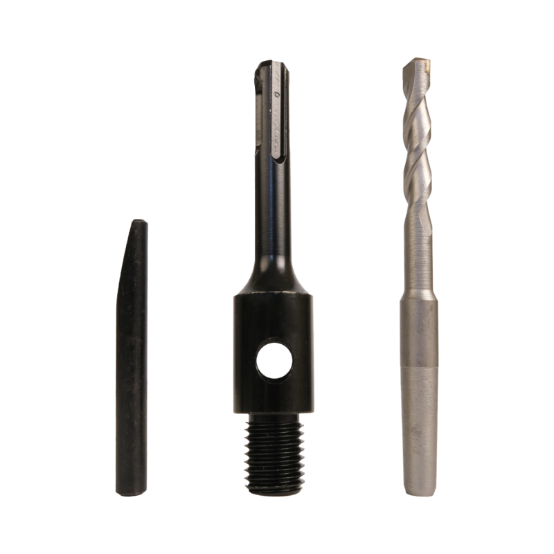 Adapter bezudarowy SDS+/M16 + wiertło prowadzące + klin