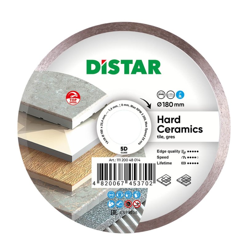 Diamentowa tarcza tnąca 1A1R 180 Hard ceramics