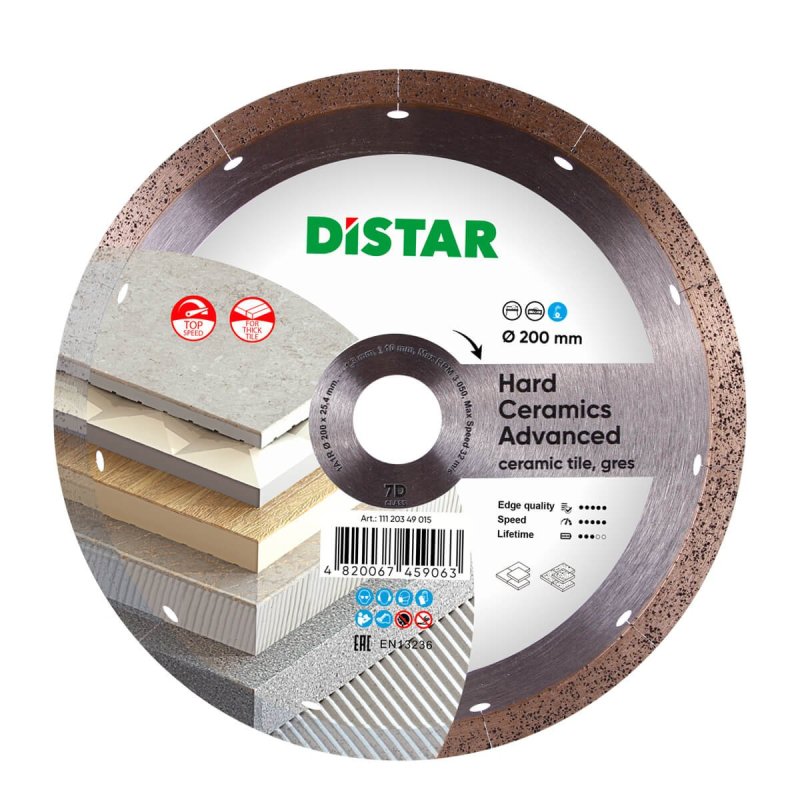 Diamentowa tarcza tnąca 1A1R 200 Hard ceramics Advanced