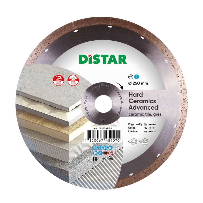 Diamentowa tarcza tnąca 1A1R 250 Hard ceramics Advanсed