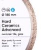 Diamentowa tarcza tnąca 1A1R 180 Hard ceramics Advanced
